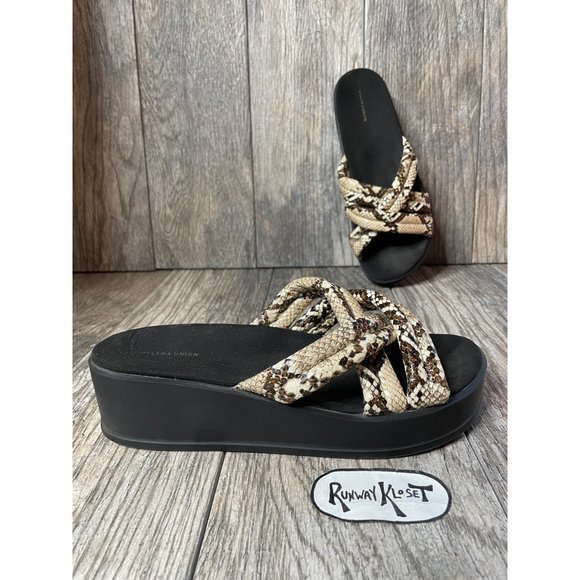 14th & Union Shoes - 14TH & UNION REPTILE PRINT SLIP ON SLIDES SANDALS Women size 9